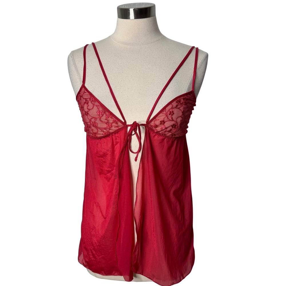 Leonisa Seduction Fairy Sheer Lace Babydoll Chemise Mini Dress Womens Medium